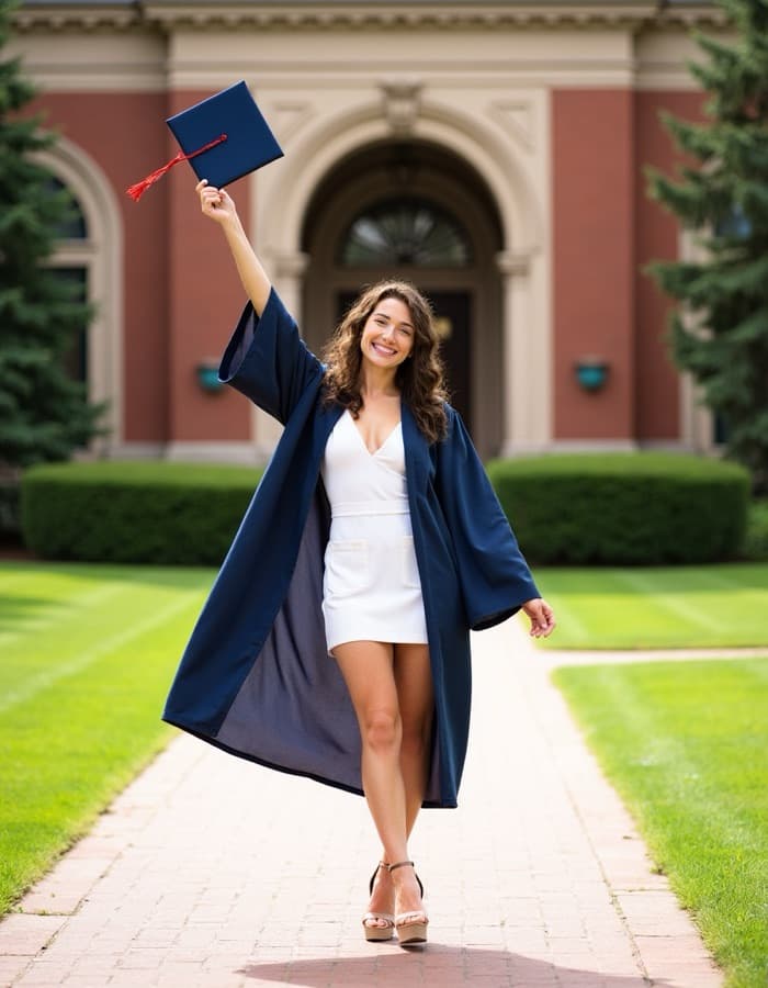 AI-generated graduation portrait example